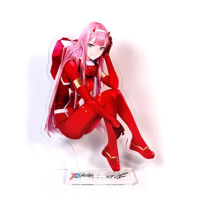 Фото Zero Two / Зеро Ту (Йота) сидит на полу, главная героиня из аниме  Darling in the FranXX / Милый во Франкcе, art by Zarory