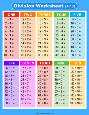 Division Charts and Tables (Free Printable PDF Math Worksheets) – DIY  Projects, Patterns, Monograms, Designs, Templates