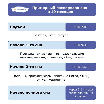 Время бодрствования в 10-12 месяцев