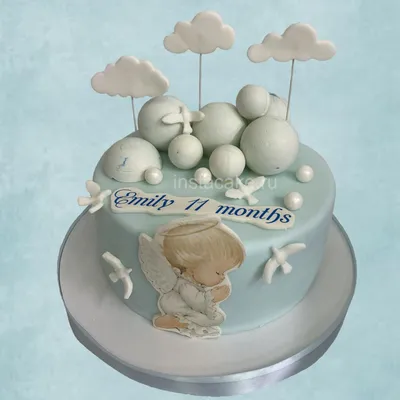 Торт с ангелочком на 11 месяцев ребенку купить по выгодной цене с доставкой  по Москве — Кондитерская 