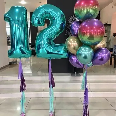 Воздушные шары на 12 лет мальчику и девочке — Купить в Москве | Цена от 660  руб.