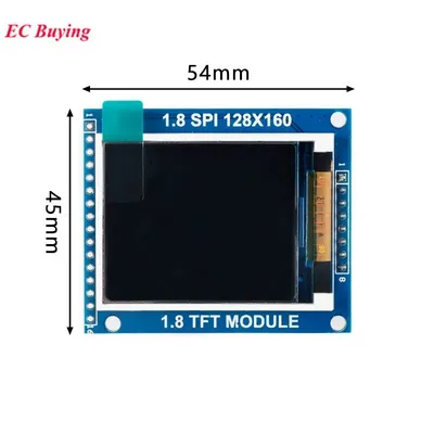 1.8" TFT Display Module ST7735S 128x160 Arduino - YouTube