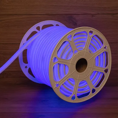 Гибкий неон LED SMD, форма – D, 16х16 мм, синий, 144 LED/м, бухта 50 м,  Navigator, Онлайт