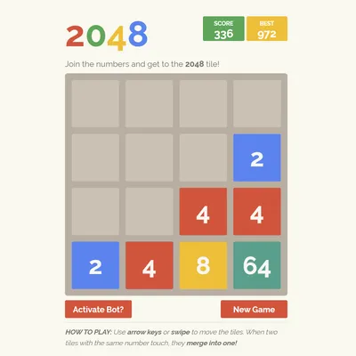 Play the 2048 Game Online - elgooG