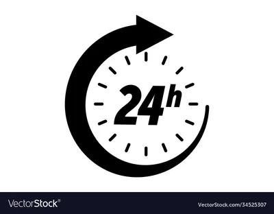 24 hours icon clock open time service or delivery Vector Image