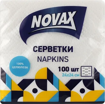 NOVAx Салфетки бумажные 240х240 мм, 100 шт, белые - купить, цена, отзывы -  Icosmo