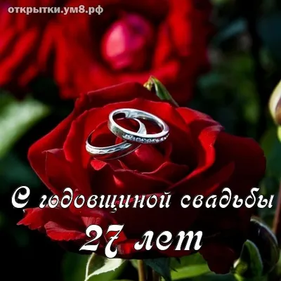 💗 С годовщиной свадьбы 27 лет! Жизнерадостная, лучшая, шикарная открытка,  картинка! | 27 лет | открытка, картинка 123ot