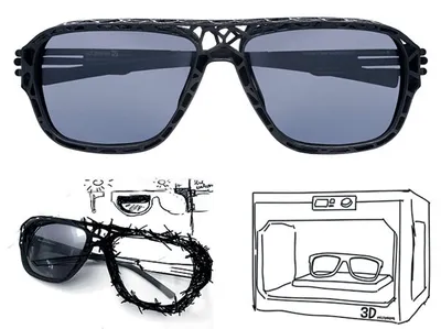 3D очки(красно-синий анаглиф) Vi-Ti GL-3D, пластиковые.