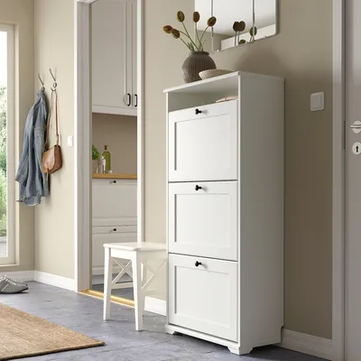 BRIMNES Kleiderschrank 3-türig, weiß, 117x190 cm - IKEA Deutschland