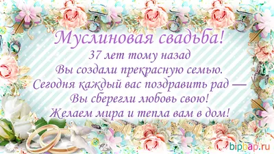 Открытки и картинки с Муслиновой Свадьбой на 37 лет