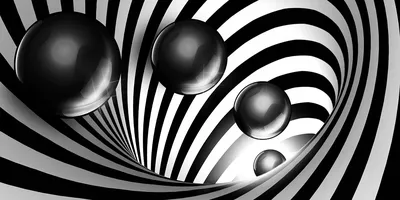 Фотообои "Абстрактный черно-белый туннель 3D" - Арт. 020388 | Купить в  интернет-магазине Уютная стена