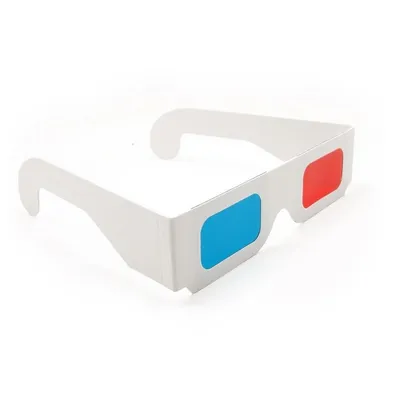 3D картонные анаглифные очки универсальные. Светофильтры красный и синий.  1шт.