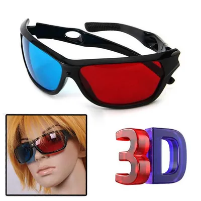 Анаглифные 3D очки аналоговые с красно синими линзами, черные, 2 шт купить  по цене 568 руб. в интернет магазине 