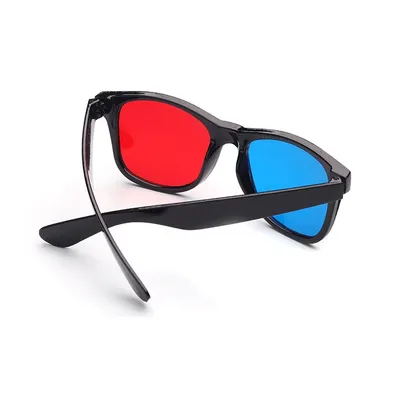 Пластиковые 3D красно-сине/зеленые (red/cyan) анаглифные очки с  регулировкой дужки 
