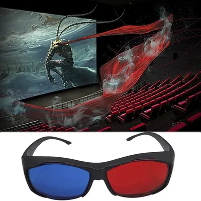 10 шт. 3D-очки универсальные черные оправы красный синий голубой анаглиф 3D- очки 0,2 мм для фильмов игры DVD