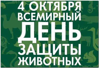 4 октября – Всемирный день защиты животных