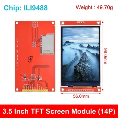 3.5 inch 480X320 TFT Touch Screen Module LCD Display Shield with SD Socket  Compatible with Arduino R3 - 