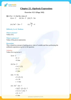 NCERT Solutions Class 7 Maths Chapter 12 Exercise 12.3 - Free PDF