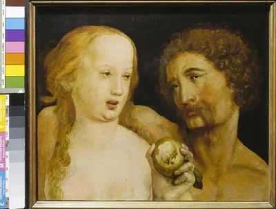 Adam and Eva. - Hans Holbein d.J. as art print or hand painted oil.