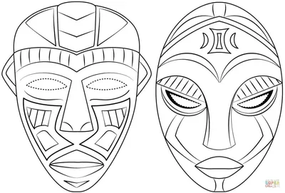 Волшебные африканские маски, красиво, …» — создано в Шедевруме