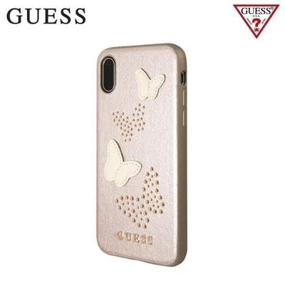 Guess GUHCPXPBURG Studs and Sparkle твердый задний чехол-крышка для Apple  iPhone X / iPhone 10 / iPhone XS Золотисто розовый (GUHCPXPBURG) - Чехлы  для телефона - Аксессуары: Чехлы, пленки, стекла, держатели, popsocket,