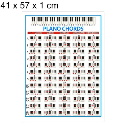 Besufy Piano Keys Fingering Chords Chart Beginner Student Practice Music  Graphic Poster,Piano Chord Chart - 