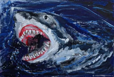 Shark Attack Drawing by Petr Faltynek | Saatchi Art