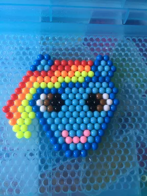 Pin by Anuta🍭 on Аквабитс схемы | Rainbow dash, Bead work, Water beads