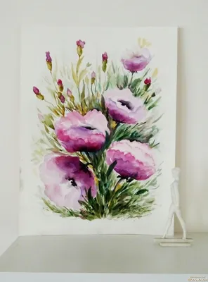 Как рисовать цветы акварелью. - YouTube