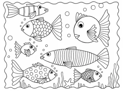 Аквариумные рыбки раскраска для детей - 41 фото