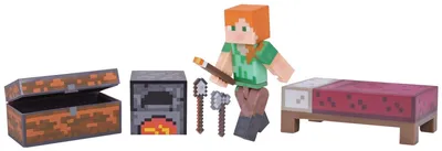 Мини-фигурка Алекс Майнкрафт Alex Minecraft (4 см) | AliExpress