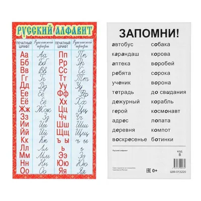 Russiaт Alphabet Шпаргалки для малышей. Русский алфавит | eBay