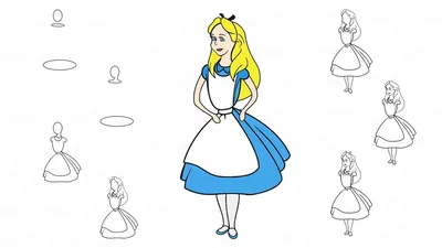 How to draw alice in wonderland - YouTube