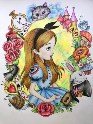 How to draw alice in wonderland - YouTube