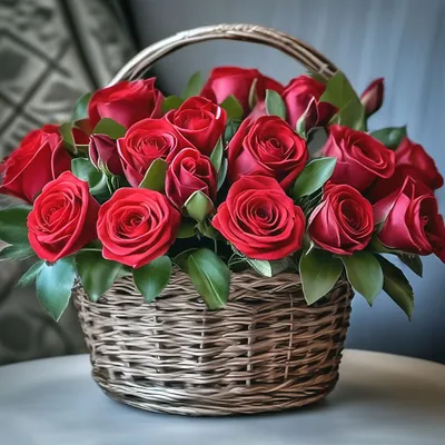 Очень красивые алые розы в …» — создано в Шедевруме