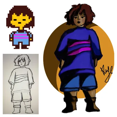 Pixilart - Undertale Sprite: Frisk by Daemon-chan