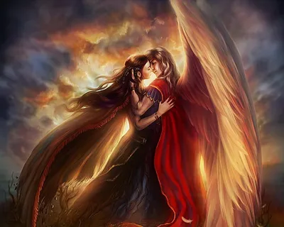 Forbidden love. | Fantasy art, Angel art, Fantasy images