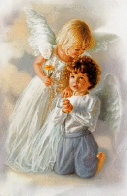 Предпросмотр схемы вышивки «мальчик и ангел» (№527311) - Вышивка крестом