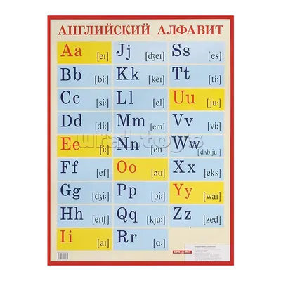 Обучающий плакат "Английский алфавит с транскрипцией", формат А2, 45х60 см,  картон — купить в интернет-магазине по низкой цене на Яндекс Маркете