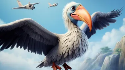 Анимационная летящая птица картинки