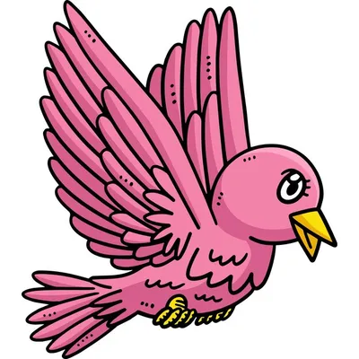 Летающая птица мультфильм цветной клипарт иллюстрация | Премиум векторы