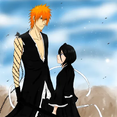 Фото Фото Kurosaki Ichigo / Куросаки Ичиго и Kuchiki Rukia / Кучики Рукия  аниме Bleach / Блич