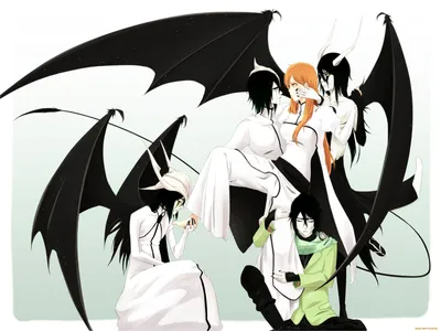 Фото Ulquiorra Shiffer / Улькиорра Шиффер на фоне полумесяца аниме Блич /  Bleach