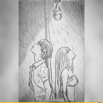 Аниме парень и девушка стоят в …» — создано в Шедевруме