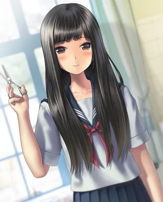 Красивые аниме девушки с длинными волосами - 51 фото