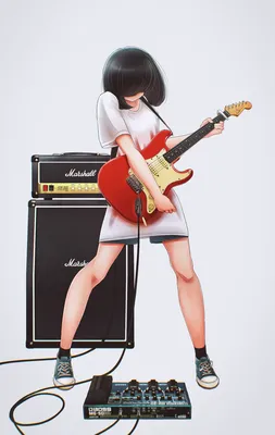 Аниме девушка с гитарой - фото и картинки: 30 штук