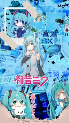 Cute hatsune miku anime style