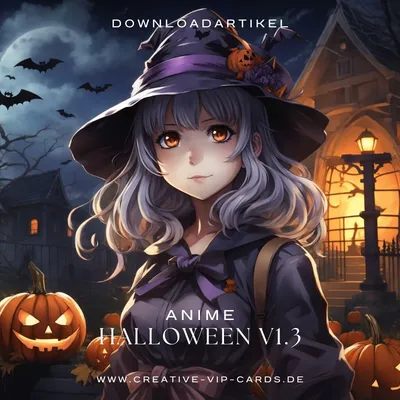 Cute Anime Girl with Jack-o-Lantern Halloween Wallpapers iPhone