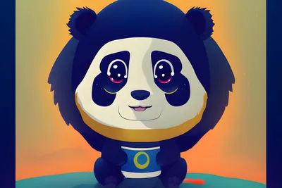 cute panda, anime - 