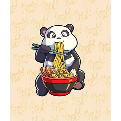 Kawaii Anime Panda isst Ramen japanische Nudeln Panda Liebhaber T-Shirt |  Fruugo DE